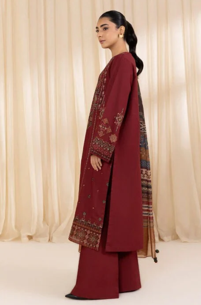 Sapphire - Winter 3PC Dhanak Embroidered Suit -