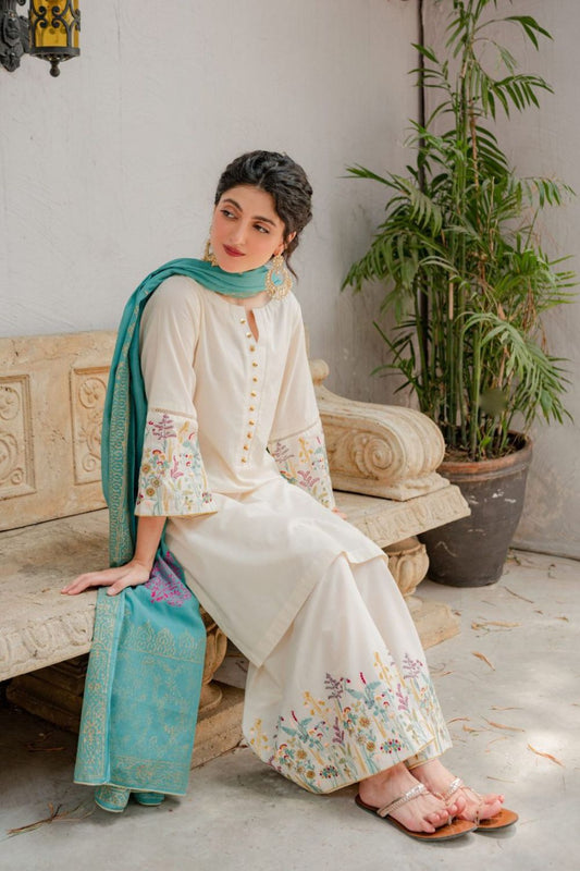ASLINE– Luxury Embroidered 3-Piece in DHANAK