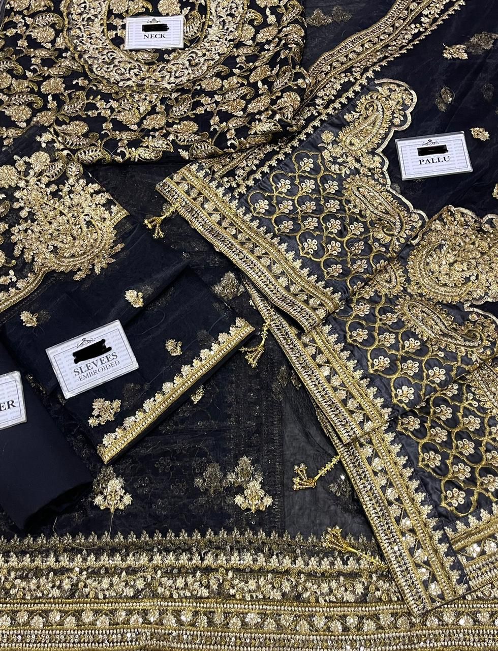 ( Maria B Saree Exclusive Master Blaster Sarhee 916 BLACK