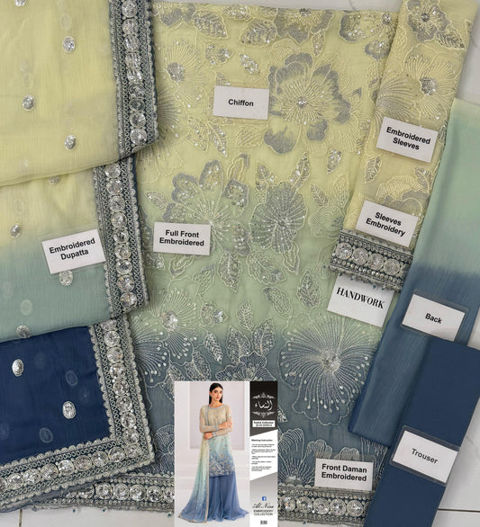 *JAZMIN*. JZ-3052. EBROIDED Unstithced Ladies Fancy Dress