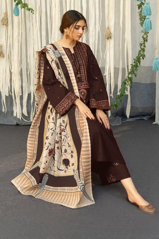URGE - – Luxury Embroidered 3-Piece in DHANAK UNSTICED