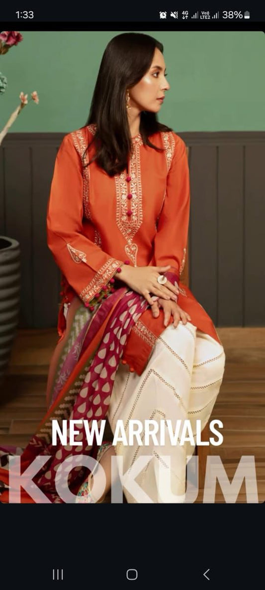 ASLINE– Luxury Embroidered 3-Piece in DHANAK