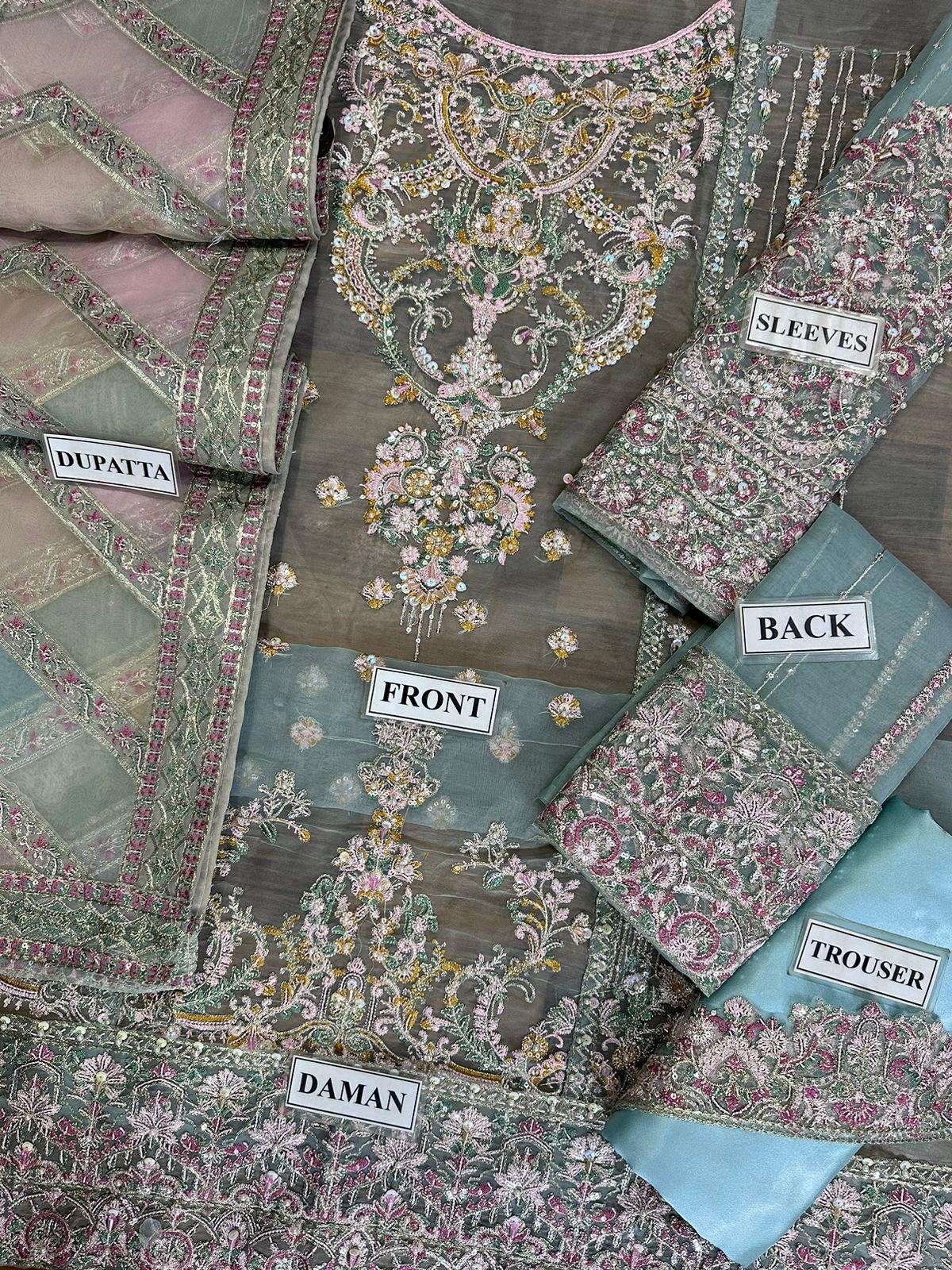 BRAND….KANWAL MALIK EBROIDED Unstithced Ladies Fancy Dress