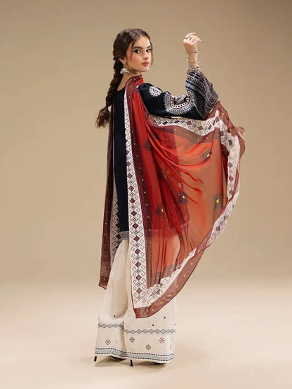 Rangrez – Heavy Embroidered 3-Piece Suit (UNStitched) FT-09