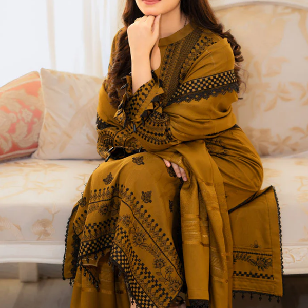 Urge - Winter 3PC Dhanak Embroidered Suit -