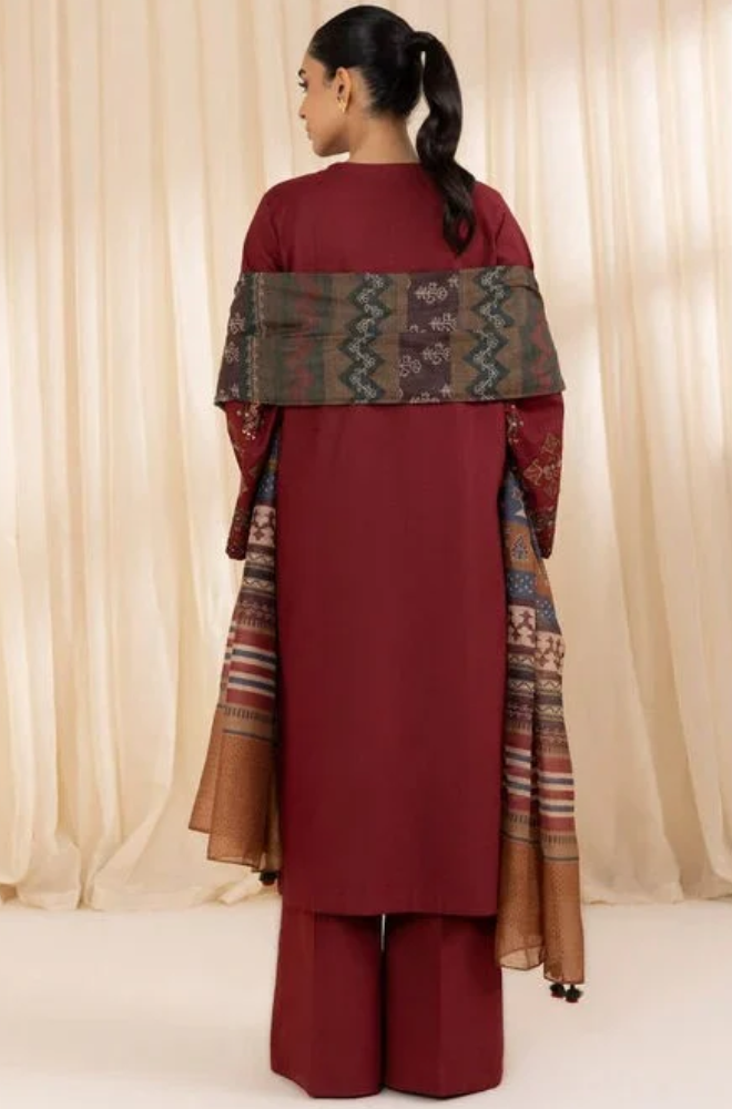 Sapphire - Winter 3PC Dhanak Embroidered Suit -