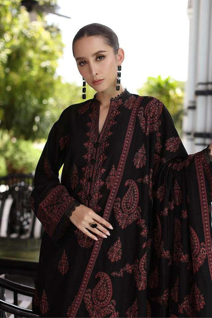 Dhanak-3PC Embroidered Shirt with Dhanak Embroidered Shawl-