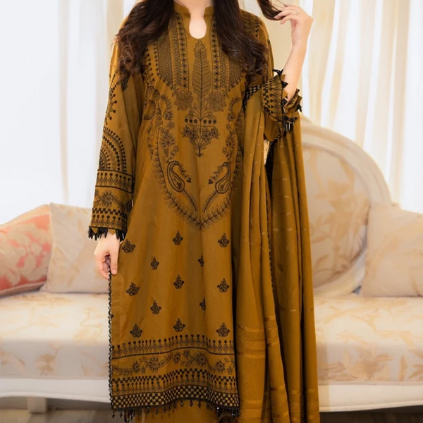 Urge - Winter 3PC Dhanak Embroidered Suit -