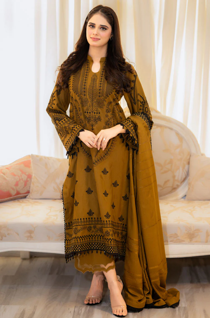Urge - Winter 3PC Dhanak Embroidered Suit -