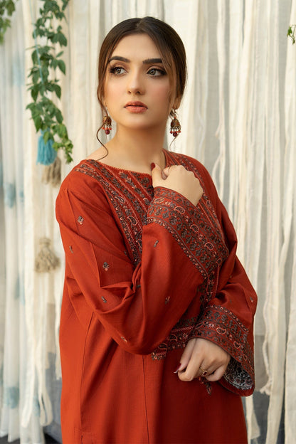 URGE -  – Luxury Embroidered 3-Piece in DHANAK UNSTICED