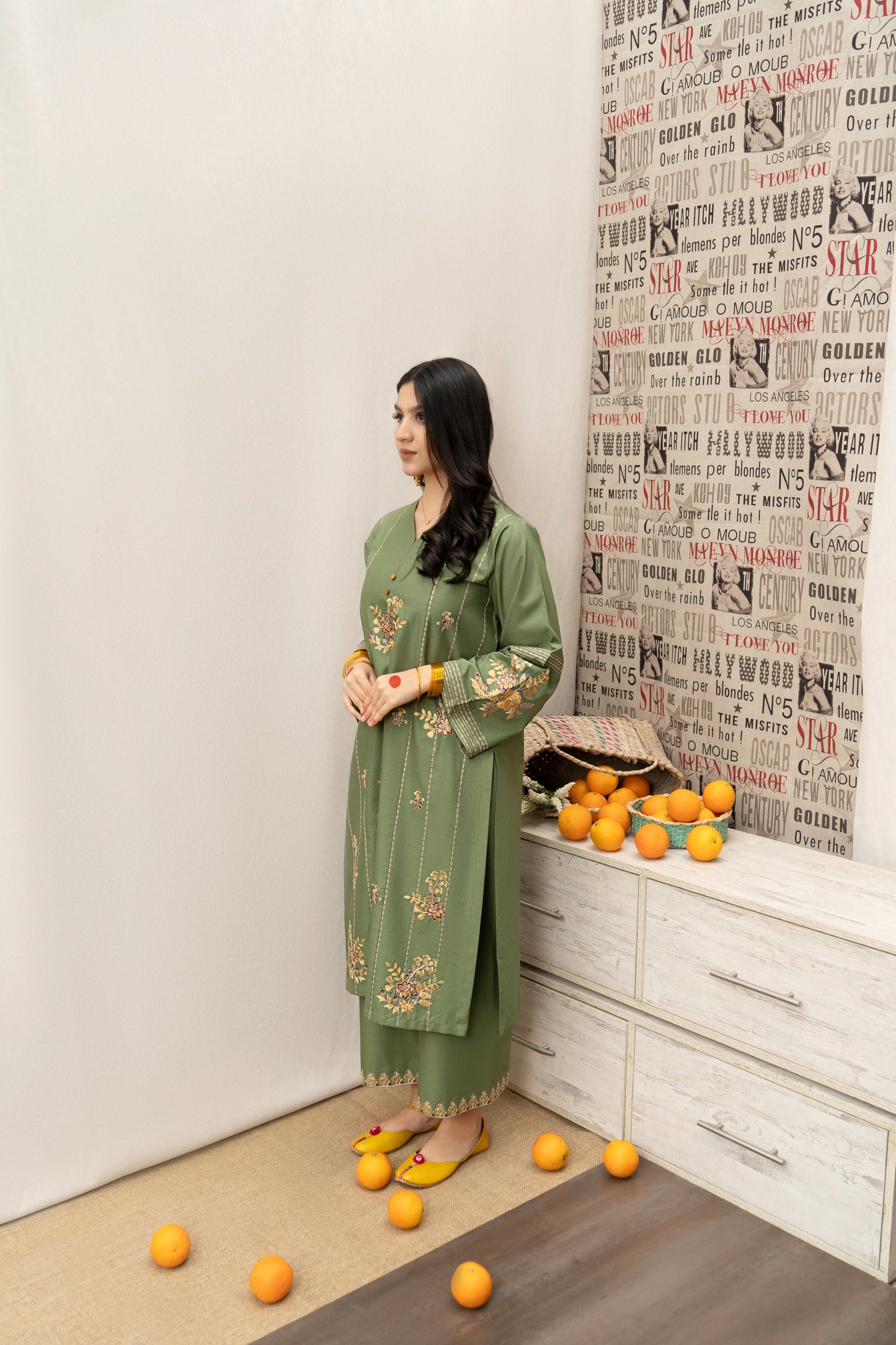 HABIBA – Luxury Embroidered 3-Piece in DHANAK