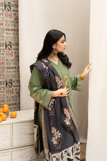 HABIBA – Luxury Embroidered 3-Piece in DHANAK