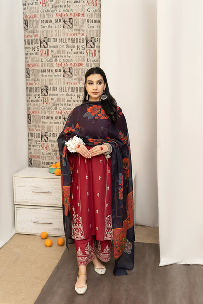 SABEEHA – Luxury Embroidered 3-Piece in DHANAK