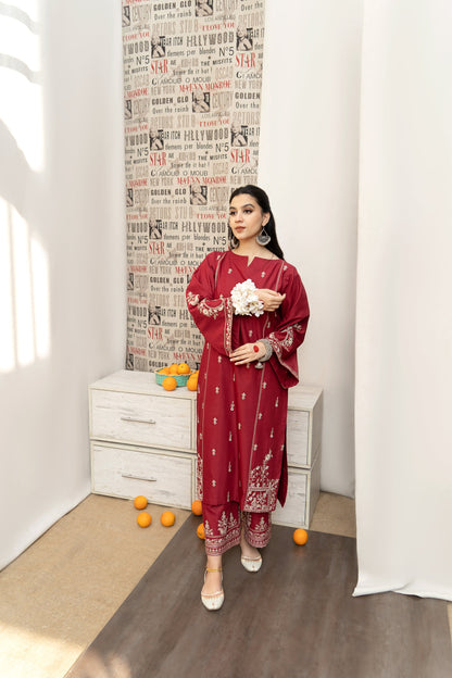 SABEEHA – Luxury Embroidered 3-Piece in DHANAK