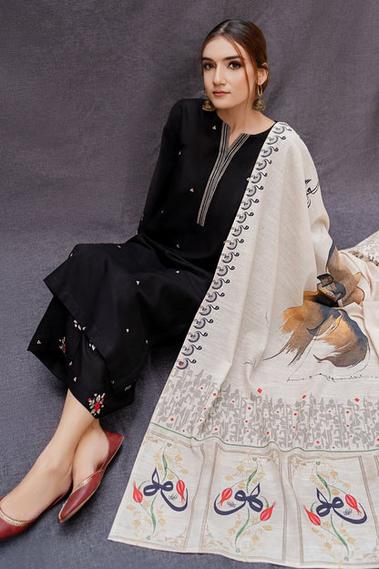 URGE -  – Luxury Embroidered 3-Piece in DHANAK UNSTICED
