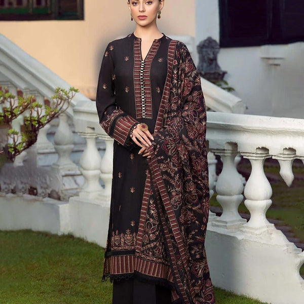 Dhanak-3PC Embroidered Shirt with Dhanak Embroidered Shawl-