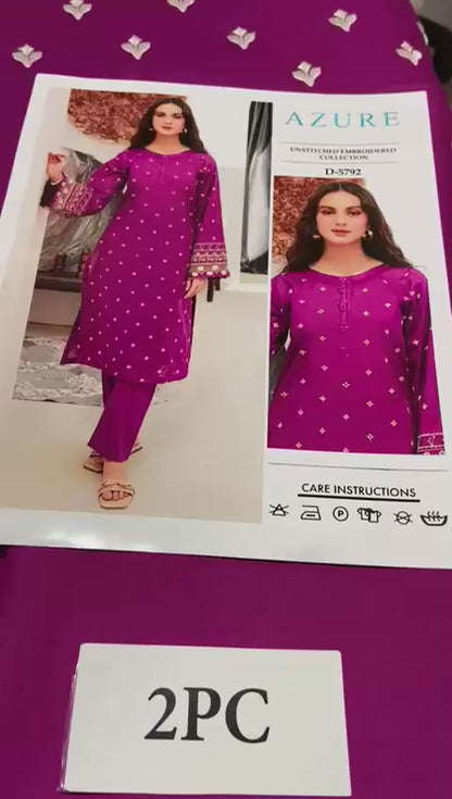 AZURE - 2 PIECE UNSTICED IN DHANAK