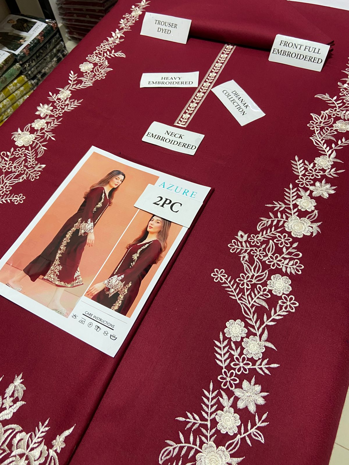 AZURE - 2 PIECE UNSTICED IN DHANAK