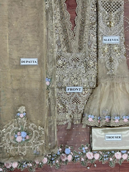 MARIA B EBROIDED  Unstithced Ladies Fancy Dress