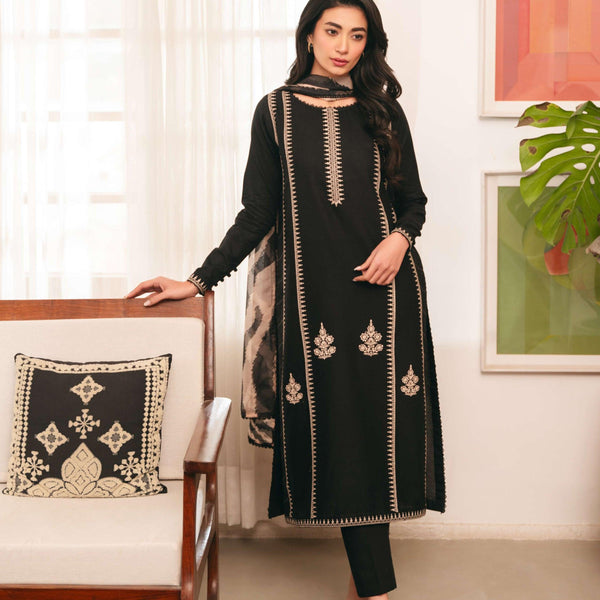 CROSS STITCH– Luxury Embroidered 3-Piece in DHANAK UNSTICED