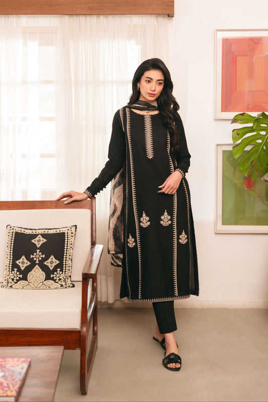 CROSS STITCH– Luxury Embroidered 3-Piece in DHANAK UNSTICED