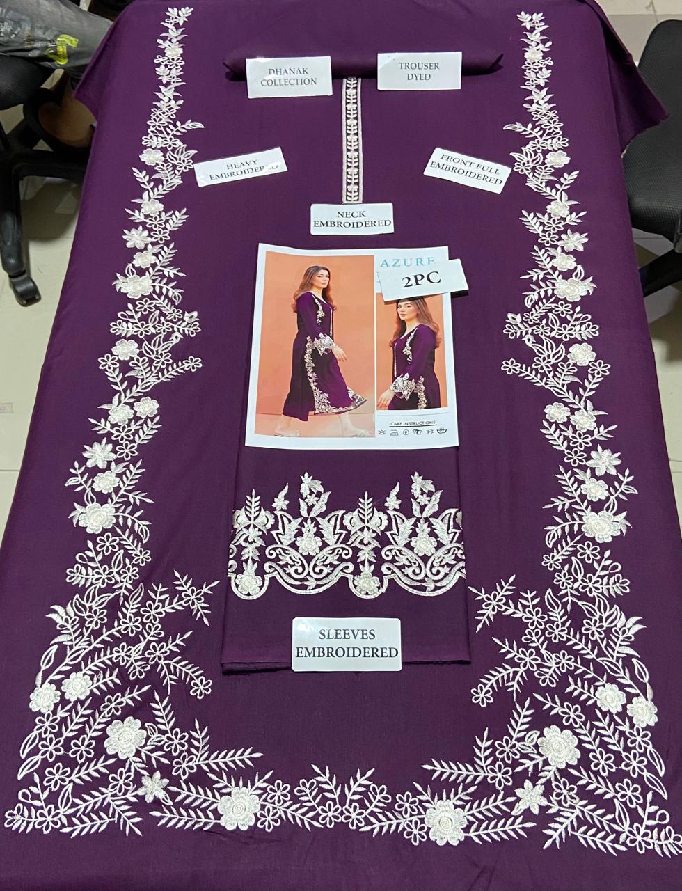 AZURE - 2 PIECE UNSTICED IN DHANAK