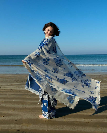 ZARA SHAHJAHAN  Dhanak Embroidered 3 Piece | AS-19