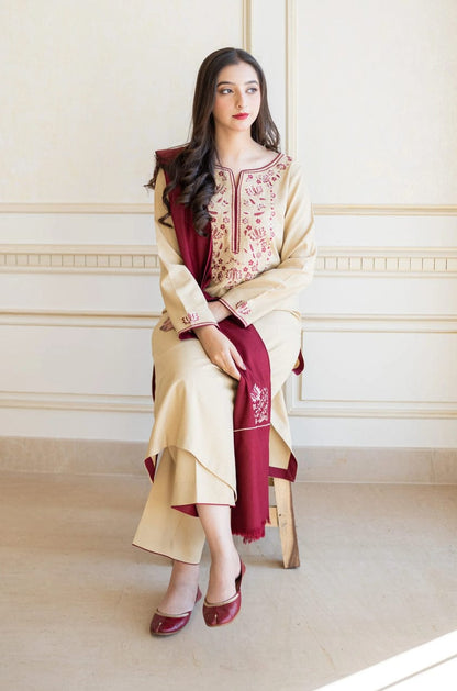 ASLINE– Luxury Embroidered 3-Piece in DHANAK