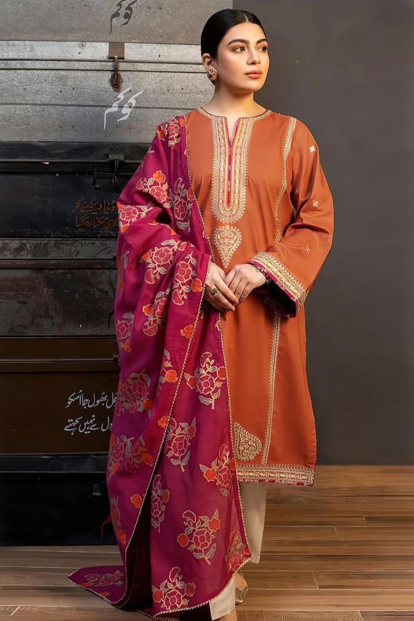 ASLINE– Luxury Embroidered 3-Piece in DHANAK