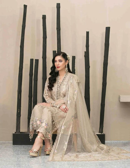 MARIA B EBROIDED  Unstithced Ladies Fancy Dress