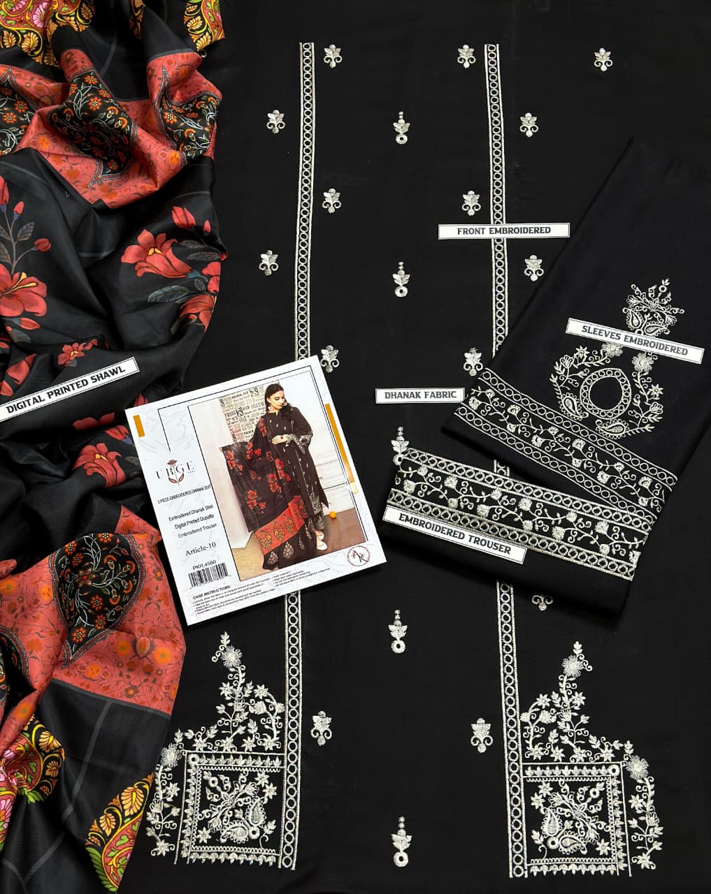 SABEEHA – Luxury Embroidered 3-Piece in DHANAK