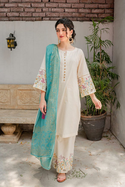 ASLINE– Luxury Embroidered 3-Piece in DHANAK