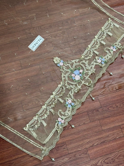 MARIA B EBROIDED  Unstithced Ladies Fancy Dress