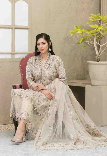 MARIA B EBROIDED  Unstithced Ladies Fancy Dress