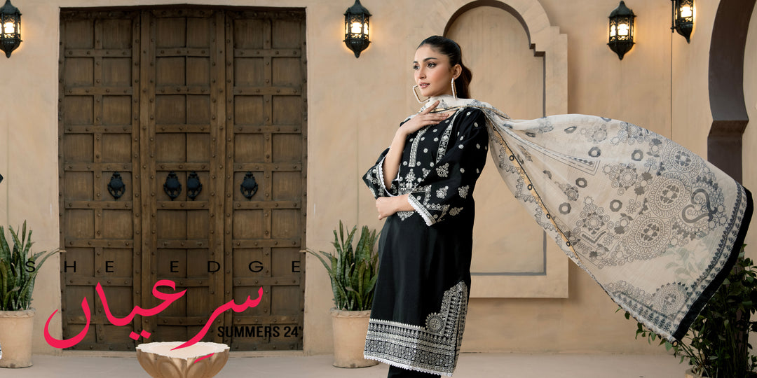 NEW– Luxury SEQ Embroidered 3-Piece in DHANAK UNSTICED