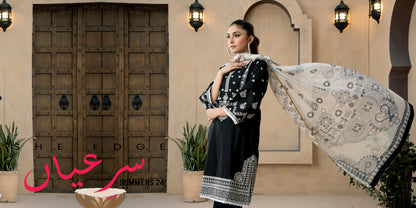 NEW– Luxury SEQ Embroidered 3-Piece in DHANAK UNSTICED