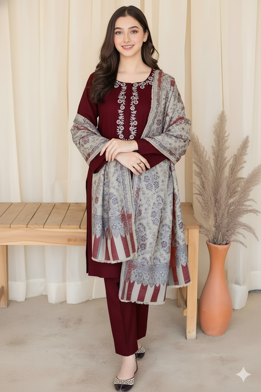 URGE - 3PC LAWN EMBROIDERED AS-01-B