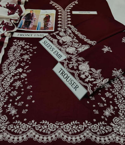 ZARA SHAHJAHAN  Dhanak Embroidered 3 Piece | AS-19