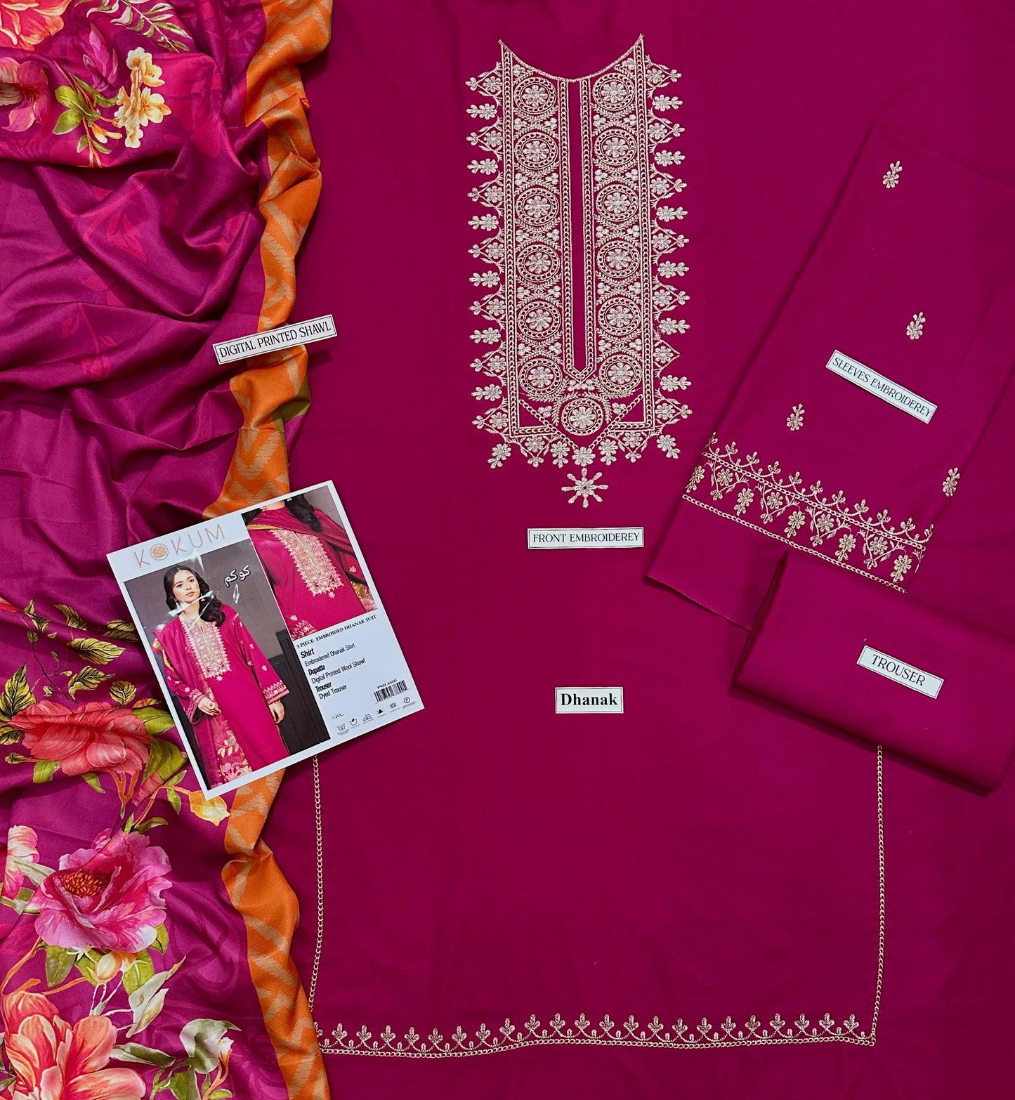 ASLINE– Luxury Embroidered 3-Piece in DHANAK