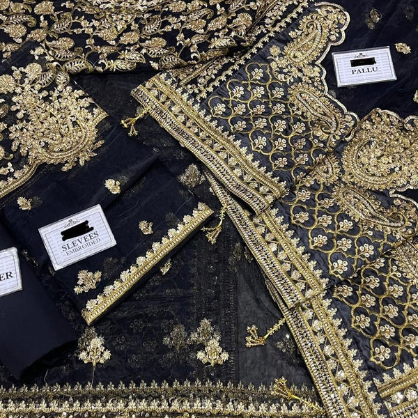 ( Maria B Saree Exclusive  Master Blaster Sarhee 916 BLACK