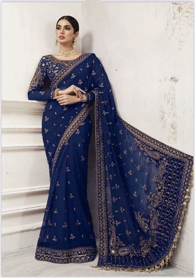 Maria B Saree Exclusive  Master Blaster Sarhee 916 BLUE