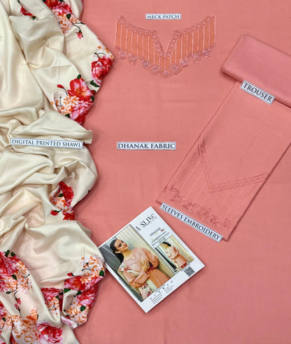 ASLINE– Luxury Embroidered 3-Piece in DHANAK