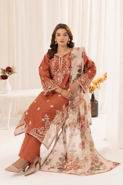MOHAGNI– Heavy Embroidered 3-Piece Suit (UNStitched)