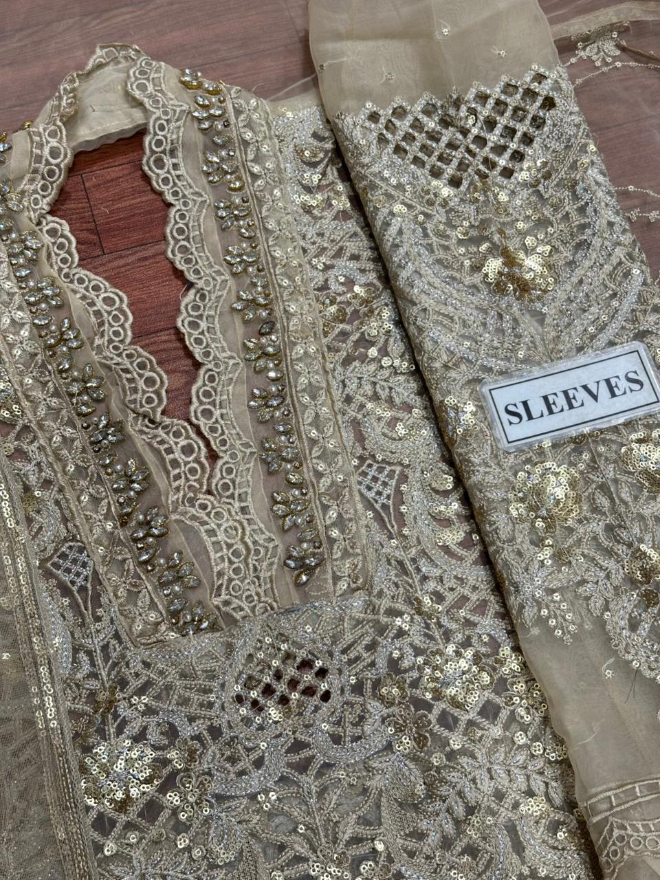 MARIA B EBROIDED  Unstithced Ladies Fancy Dress