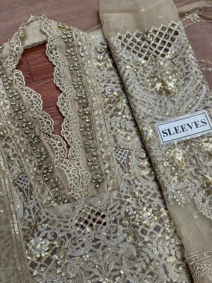 MARIA B EBROIDED  Unstithced Ladies Fancy Dress