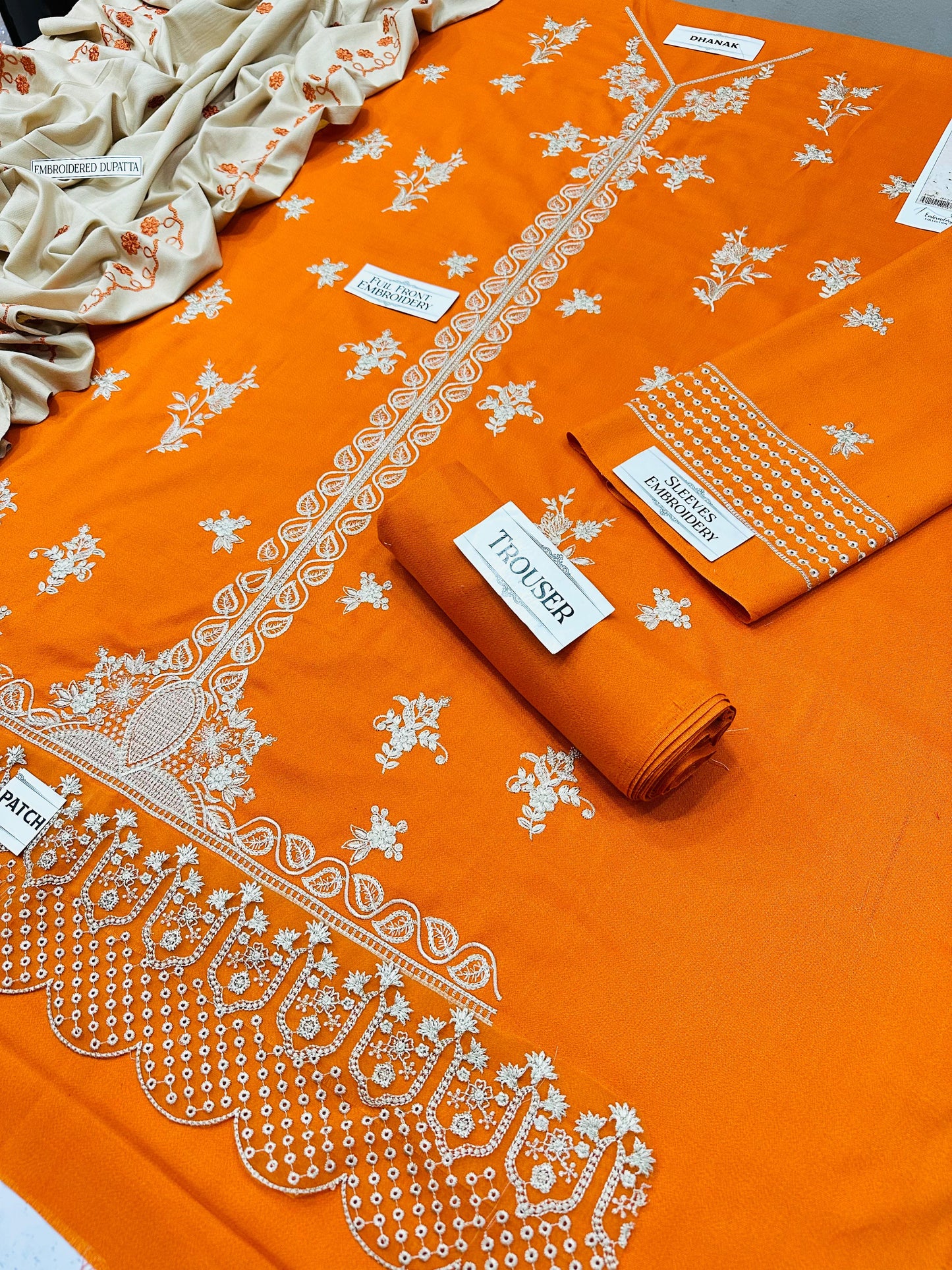 Cappuccino EMBROIDERED DHANAK UNSTITCHED AS_38