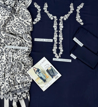 ASLINE– Luxury Embroidered 3-Piece in DHANAK