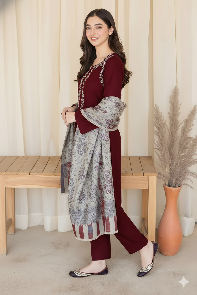 URGE - 3PC LAWN EMBROIDERED AS-01-B
