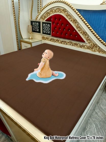 Terry Waterproof Mattress Cover - Brown
